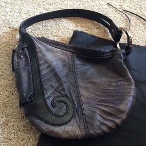 Leather Fendi Oyster Shoulder Purse Handbag Black